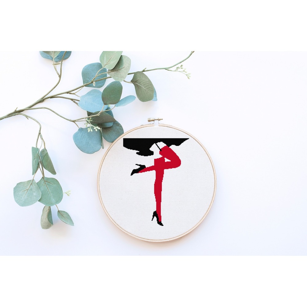 Women Red Stocking Legs High Heels Shoes - Cross Stitch‎ Pattern Kit - Picture 2 of 5